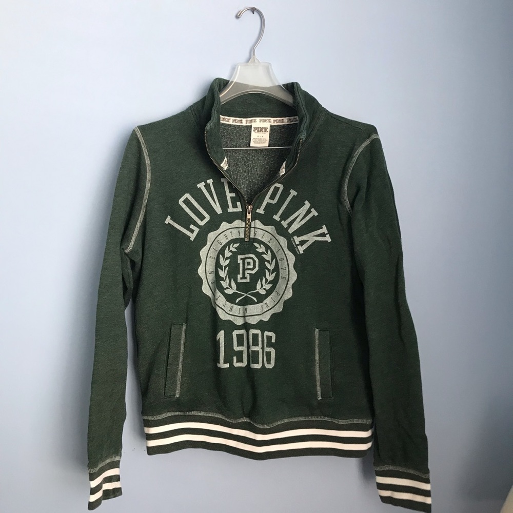 army green quarter zip sweatshirt